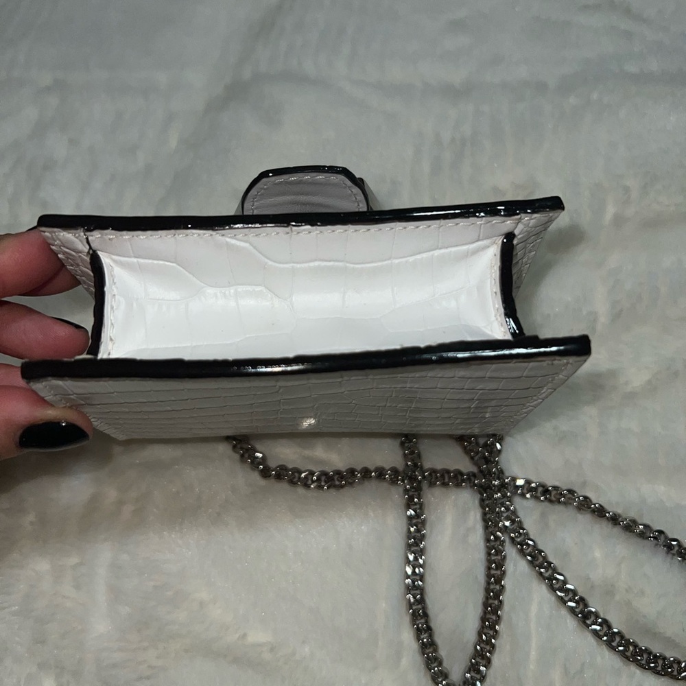 Jimmy Choo White Croc-Embossed Bag - Picture 4 of 5